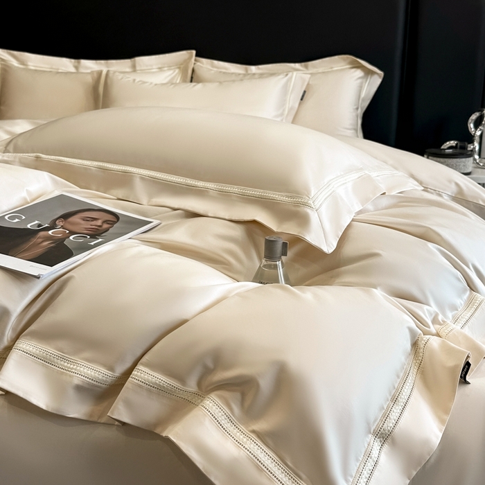 安妮家居2025新款全棉A类镂空秘境四件套 秘境-象牙白