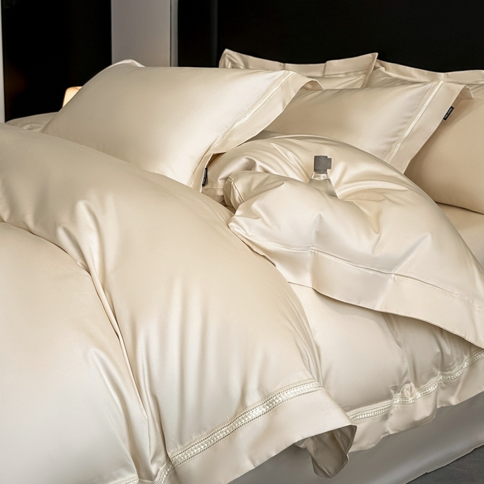 91家纺网 家纺一手货源 找家纺 安妮家居2025新款全棉A类镂空秘境四件套 秘境-象牙白