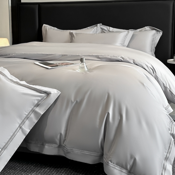 91家纺网 家纺一手货源 找家纺 安妮家居2025新款全棉A类镂空秘境四件套 秘境-银河灰