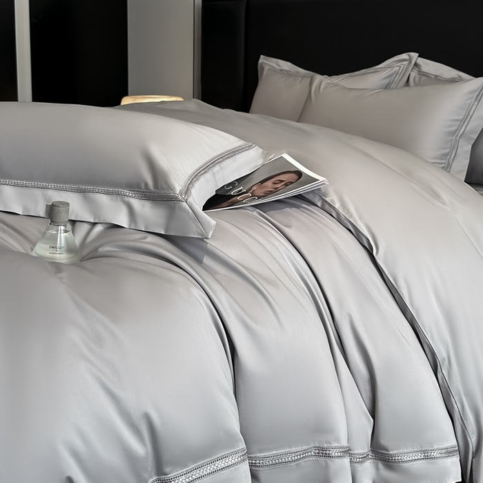 91家纺网 家纺一手货源 找家纺 安妮家居2025新款全棉A类镂空秘境四件套 秘境-银河灰