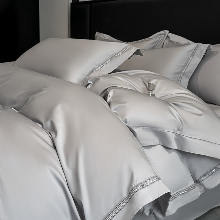 91家纺网 家纺一手货源 找家纺 安妮家居2025新款全棉A类镂空秘境四件套 秘境-银河灰