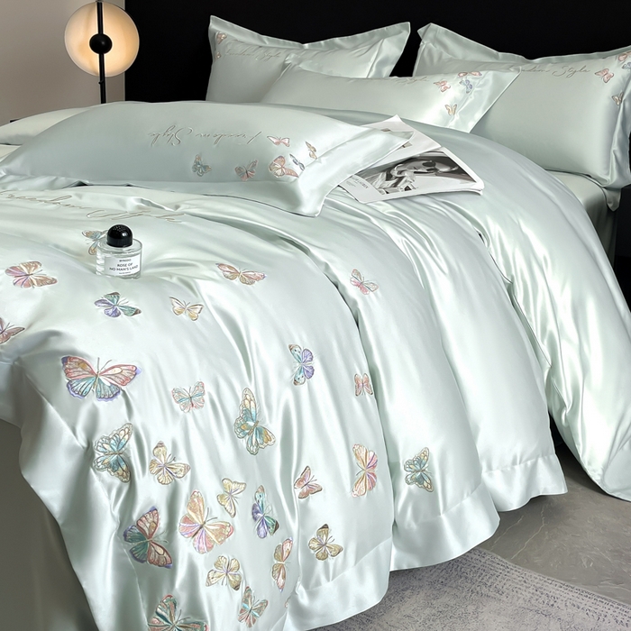 91家纺网 家纺一手货源 找家纺 （总）安妮2025珠光蝶影3M天丝四件套