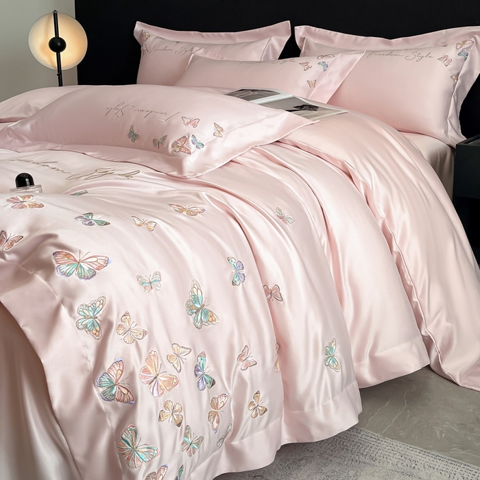 91家纺网 家纺一手货源 找家纺 （总）安妮2025珠光蝶影3M天丝四件套