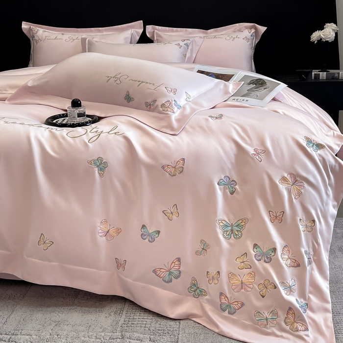 91家纺网 家纺一手货源 找家纺 （总）安妮2025珠光蝶影3M天丝四件套