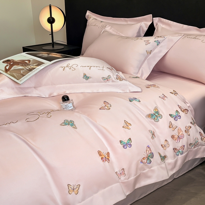 91家纺网 家纺一手货源 找家纺 （总）安妮2025珠光蝶影3M天丝四件套