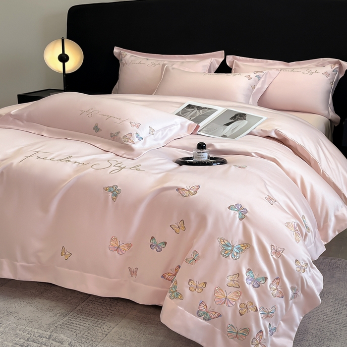 91家纺网 家纺一手货源 找家纺 （总）安妮2025珠光蝶影3M天丝四件套