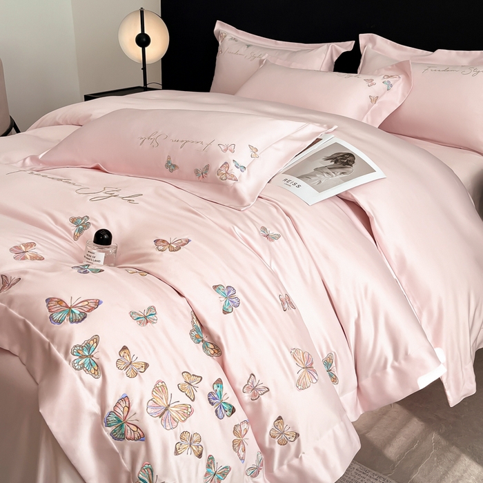 91家纺网 家纺一手货源 找家纺 （总）安妮2025珠光蝶影3M天丝四件套