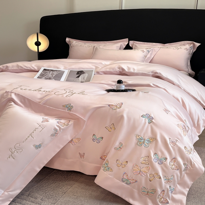 91家纺网 家纺一手货源 找家纺 （总）安妮2025珠光蝶影3M天丝四件套