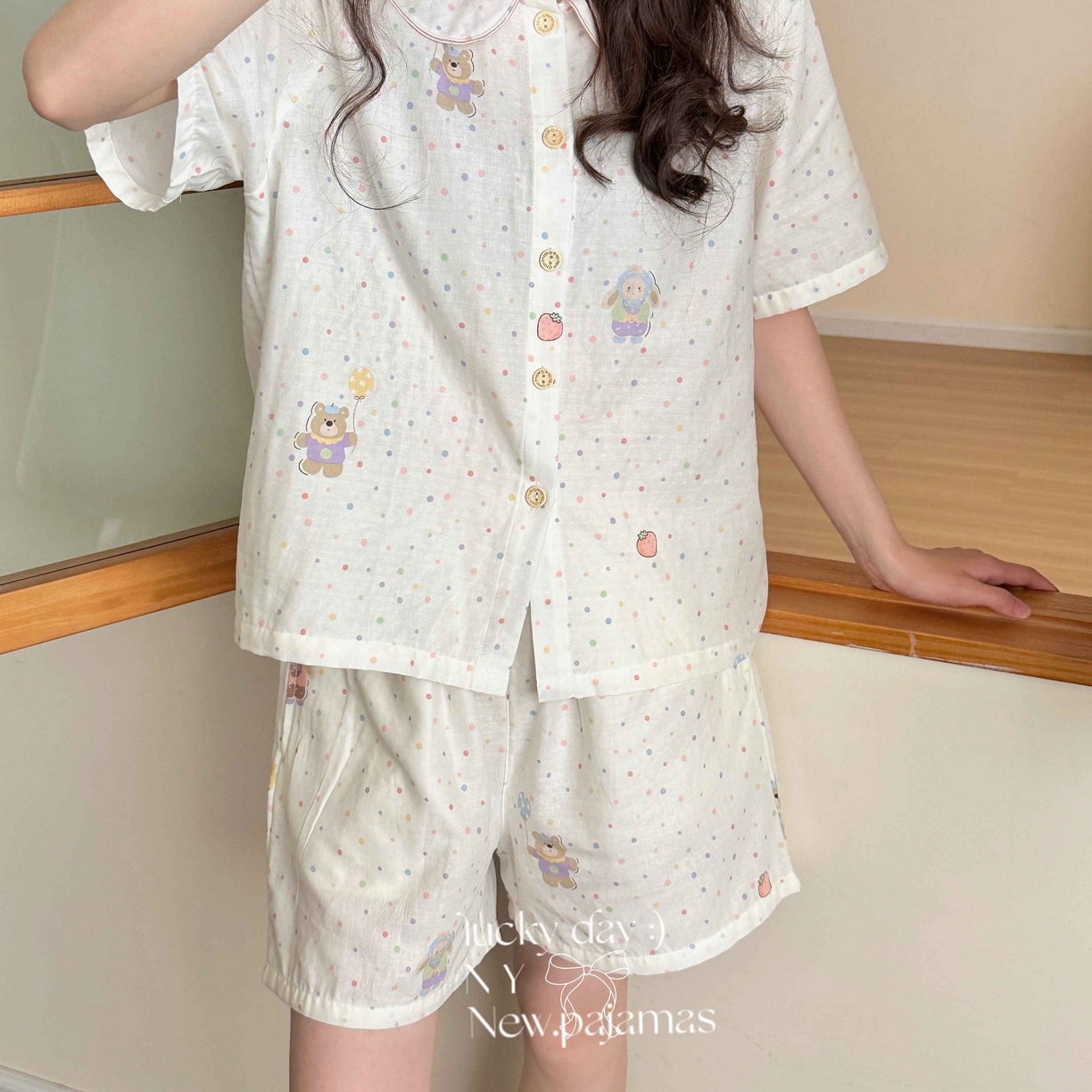 91家纺网 家纺一手货源 找家纺 （总）纽约生活 2025新款甜美风娃娃领短袖短裤