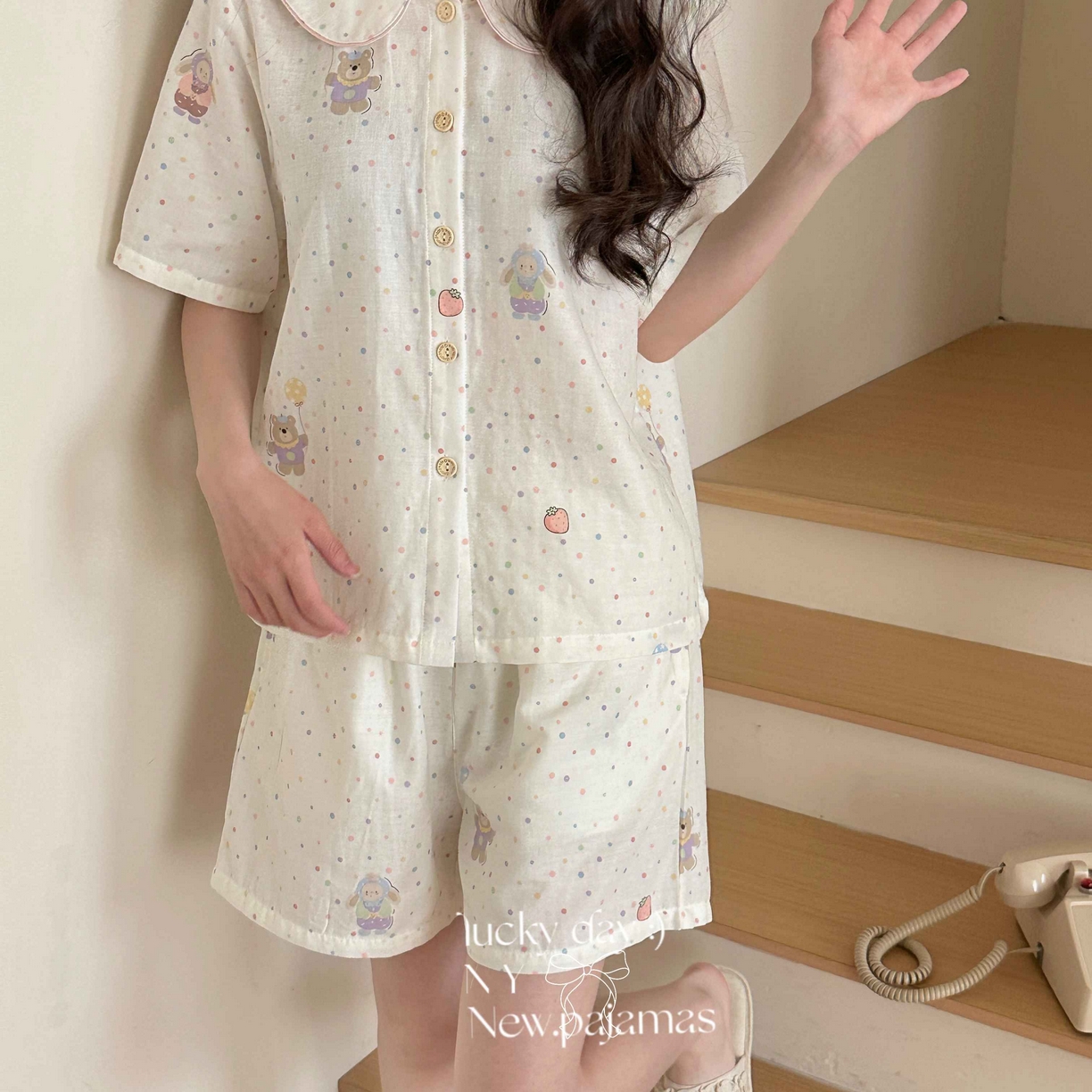 91家纺网 家纺一手货源 找家纺 （总）纽约生活 2025新款甜美风娃娃领短袖短裤