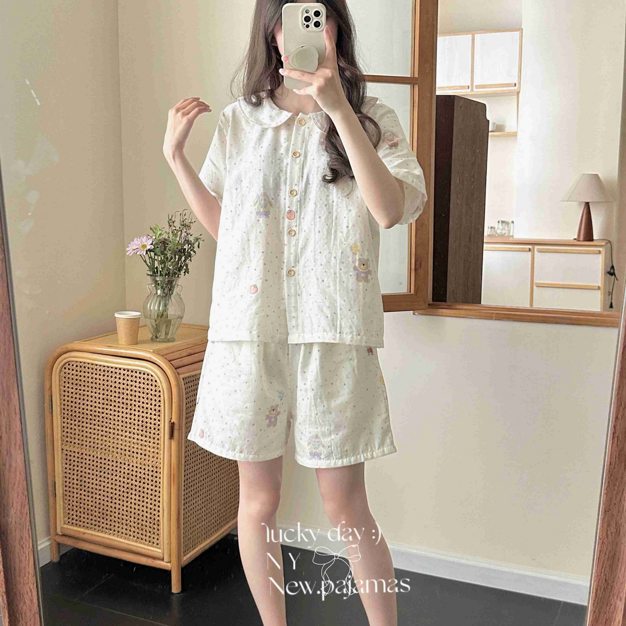 91家纺网 家纺一手货源 找家纺 （总）纽约生活 2025新款甜美风娃娃领短袖短裤