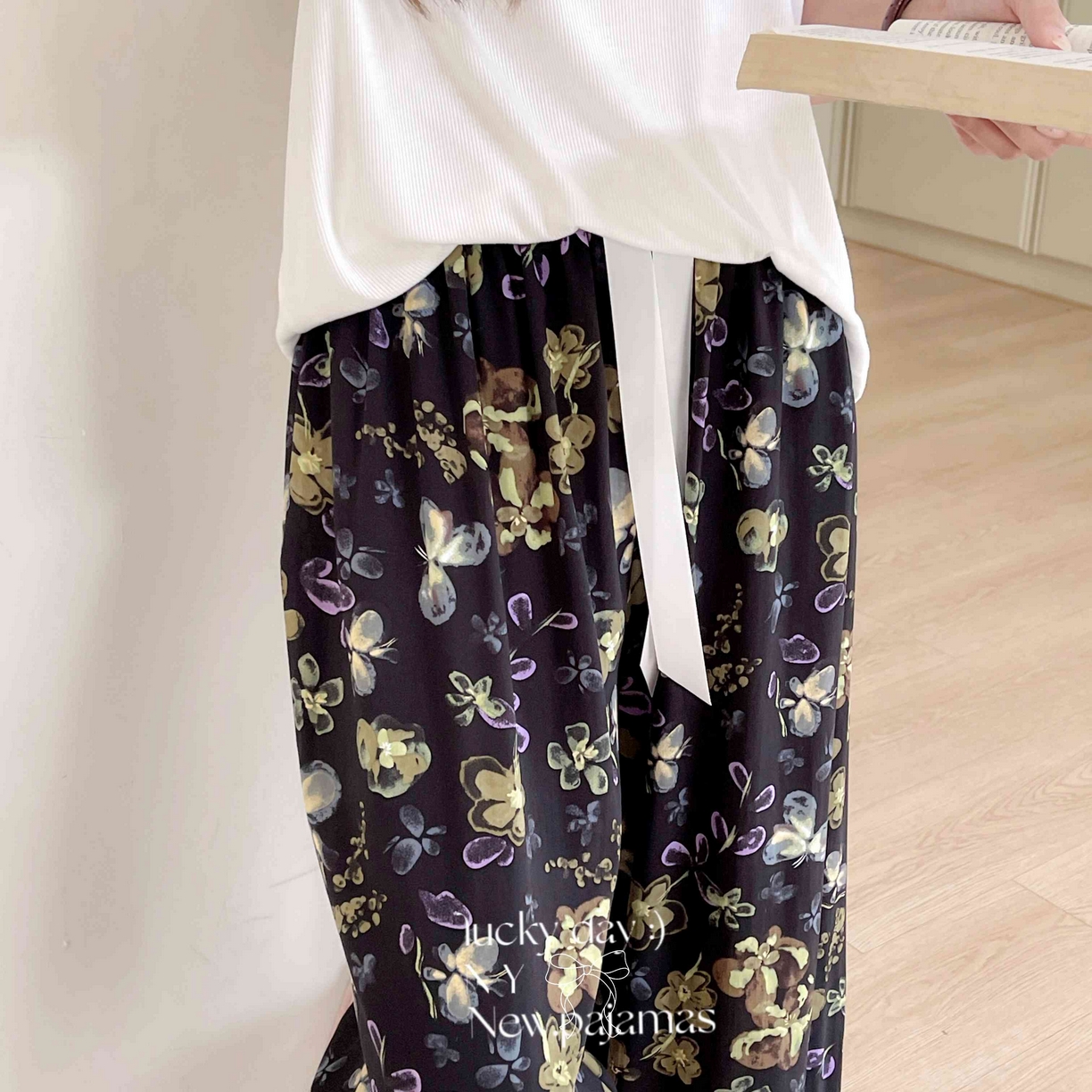 91家纺网 家纺一手货源 找家纺 纽约生活 2025新款人棉阔腿裤 花蝶梦