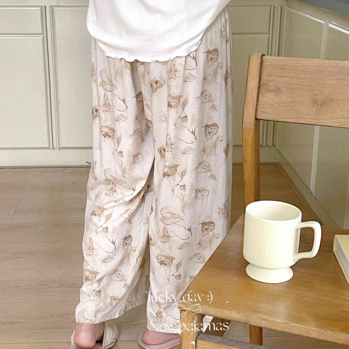 91家纺网 家纺一手货源 找家纺 纽约生活 2025新款人棉阔腿裤 幻蝶