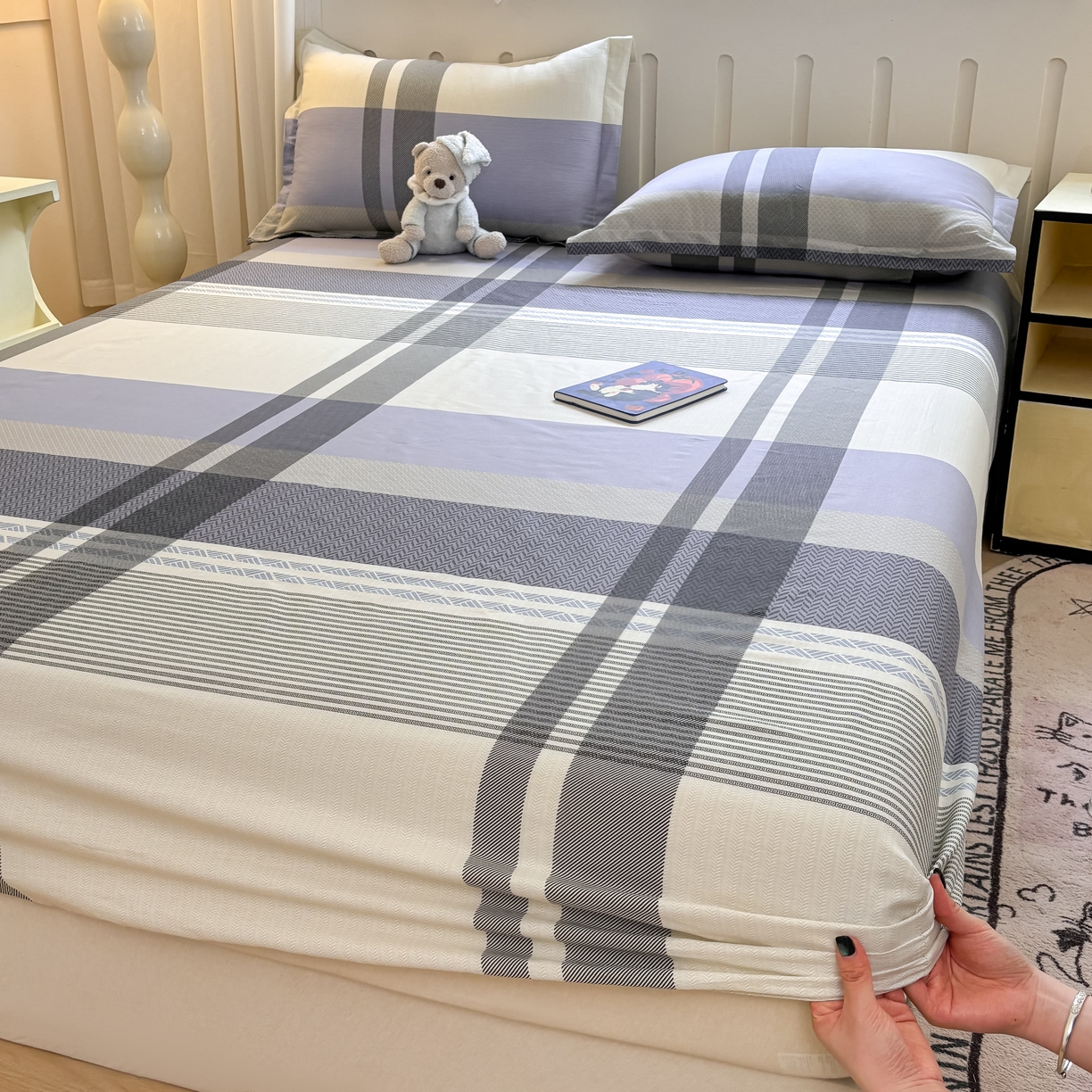 91家纺网 家纺一手货源 找家纺 大吉 2025新款全棉印花床笠 卡迪