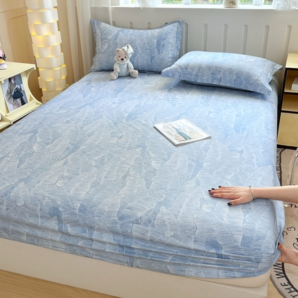 大吉 2025新款全棉印花床笠 雨落芭蕉