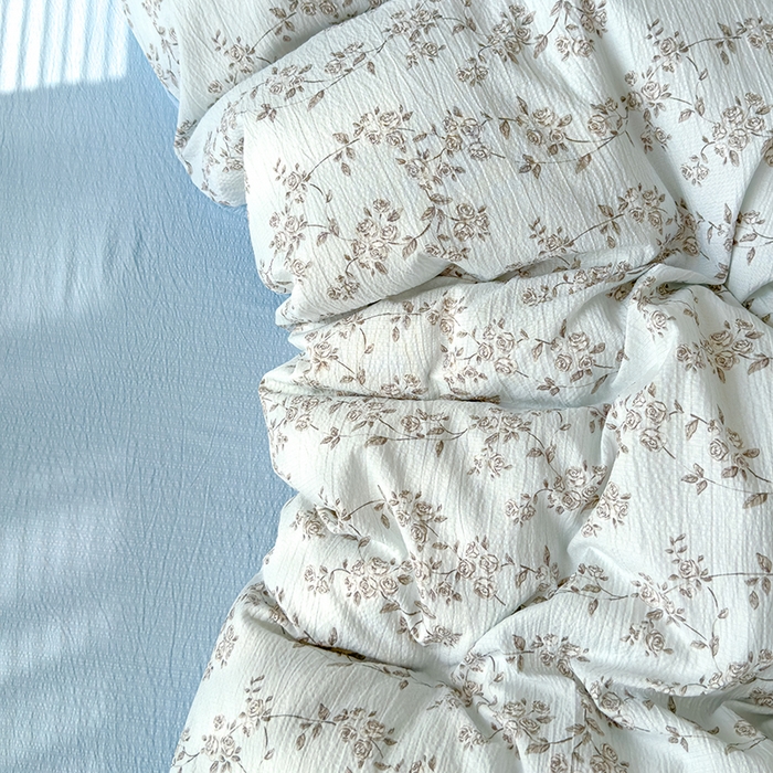 91家纺网 家纺一手货源 找家纺 竹合家纺 2025新品云感皱皱四件套跑量款小清新四件套 蓝颜