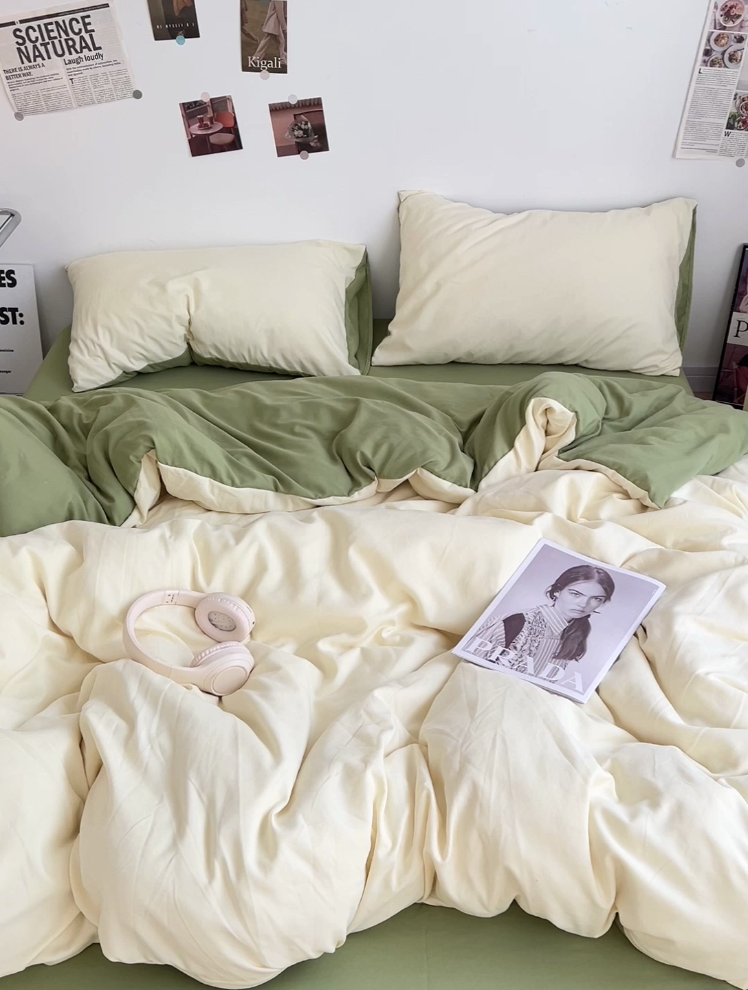 91家纺网 家纺一手货源 找家纺 （总）梦卓家纺 2025爆款ins风超柔褶皱亲肤磨毛水洗棉四件套