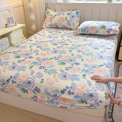 大吉 2025新款全棉印花床笠 山茶花开