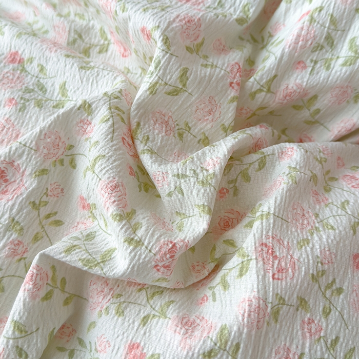 91家纺网 家纺一手货源 找家纺 竹合家纺 2025新品云感皱皱四件套跑量款小清新四件套 粉红佳人