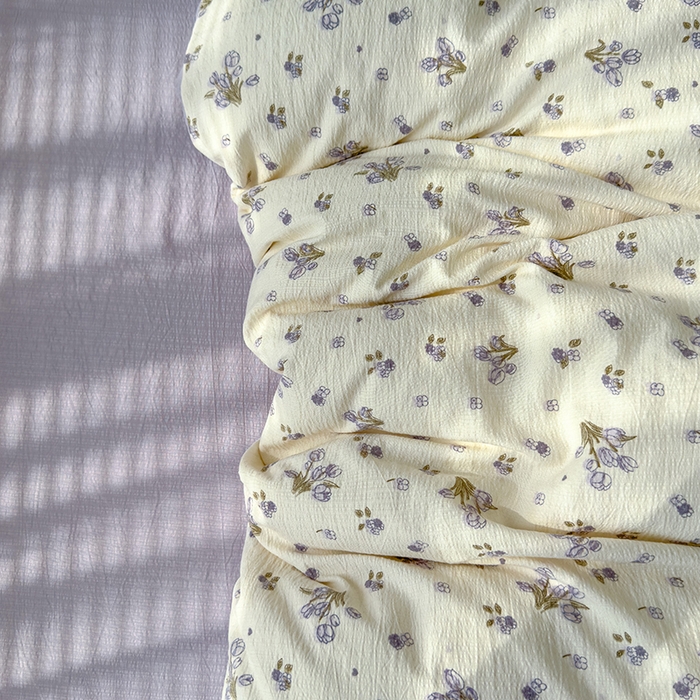 91家纺网 家纺一手货源 找家纺 竹合家纺 2025新品云感皱皱四件套跑量款小清新四件套 郁金香-紫