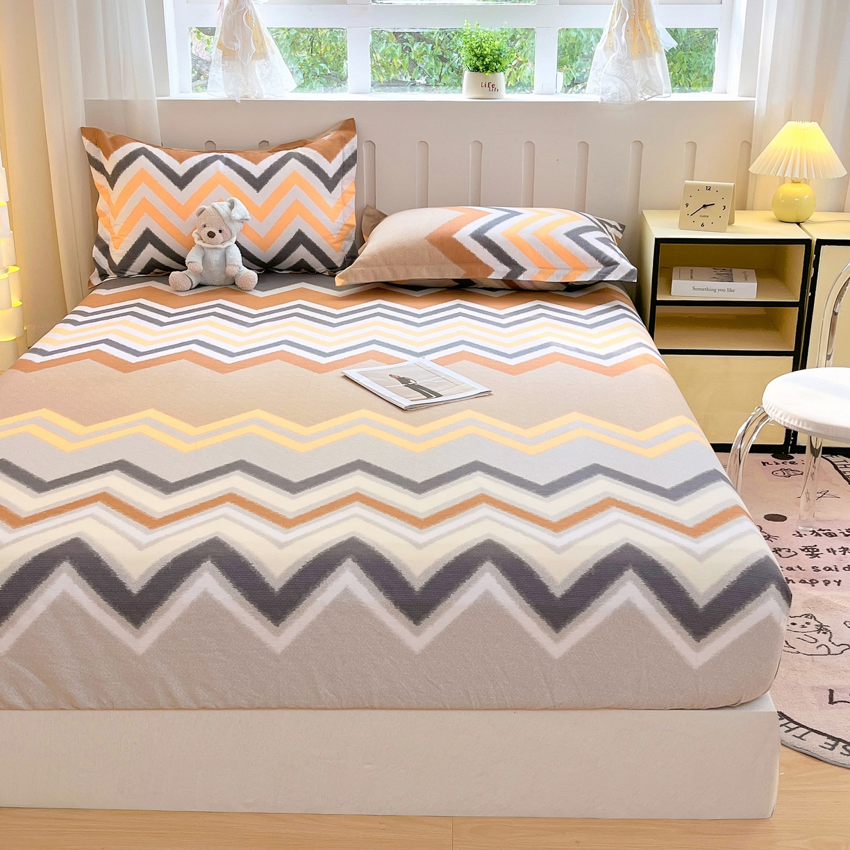 91家纺网 家纺一手货源 找家纺 大吉 2025新款全棉印花床笠 巴洛克