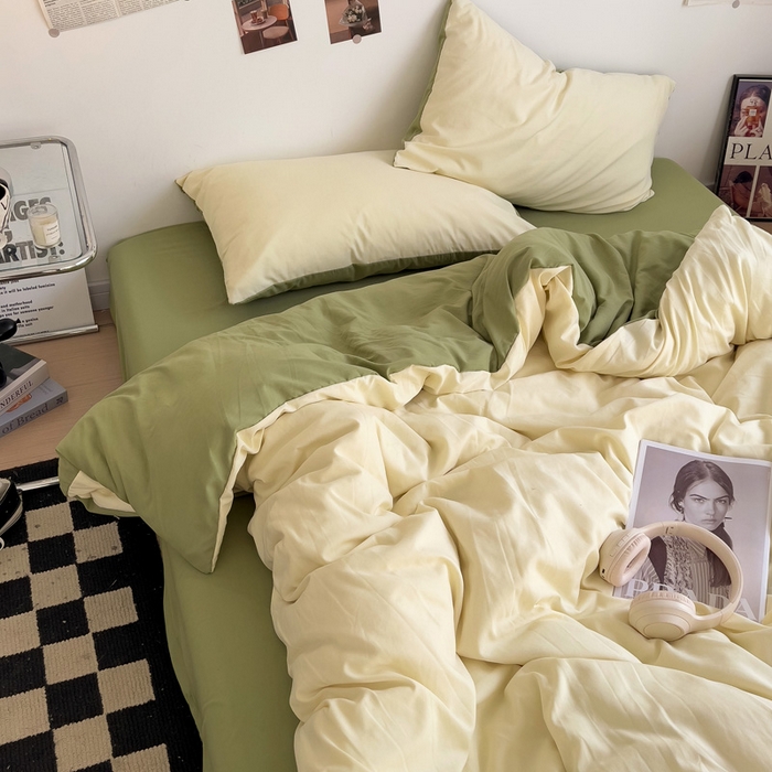 91家纺网 家纺一手货源 找家纺 （总）梦卓家纺 2025爆款ins风超柔褶皱亲肤磨毛水洗棉四件套