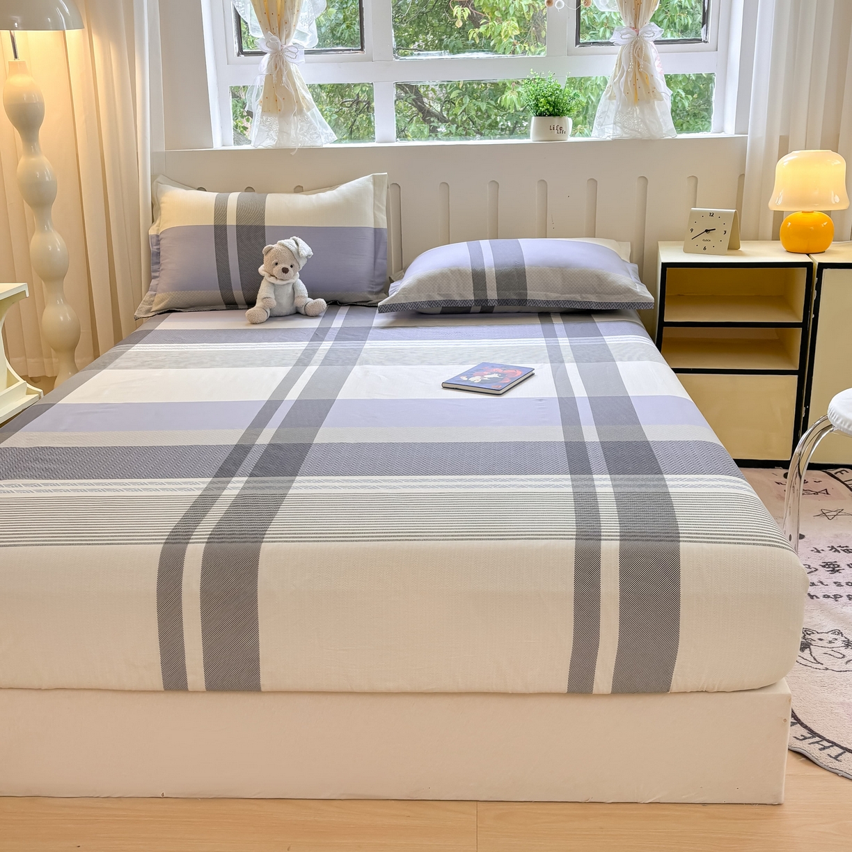 91家纺网 家纺一手货源 找家纺 大吉 2025新款全棉印花床笠 卡迪