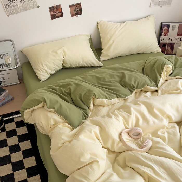 91家纺网 家纺一手货源 找家纺 （总）梦卓家纺 2025爆款ins风超柔褶皱亲肤磨毛水洗棉四件套