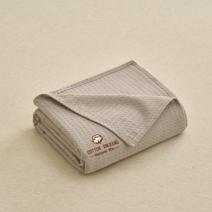 91家纺网 家纺一手货源 找家纺 早晨家纺 2025新款纯棉华夫格床单 纯棉华夫格床单-浅灰