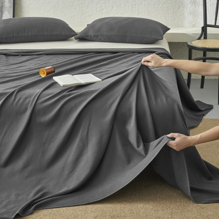 早晨家纺 2025新款肌理纹纯棉提花床单 肌理纹床单-暗灰