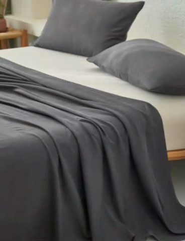 91家纺网 家纺一手货源 找家纺 早晨家纺 2025新款肌理纹纯棉提花床单 肌理纹床单-暗灰