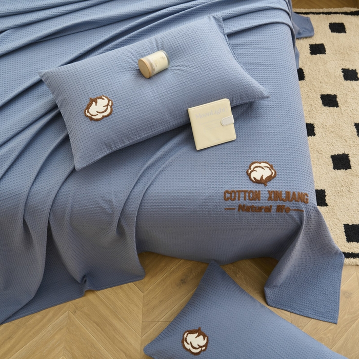 91家纺网 家纺一手货源 找家纺 （总）早晨家纺 2025新款纯棉华夫格床单