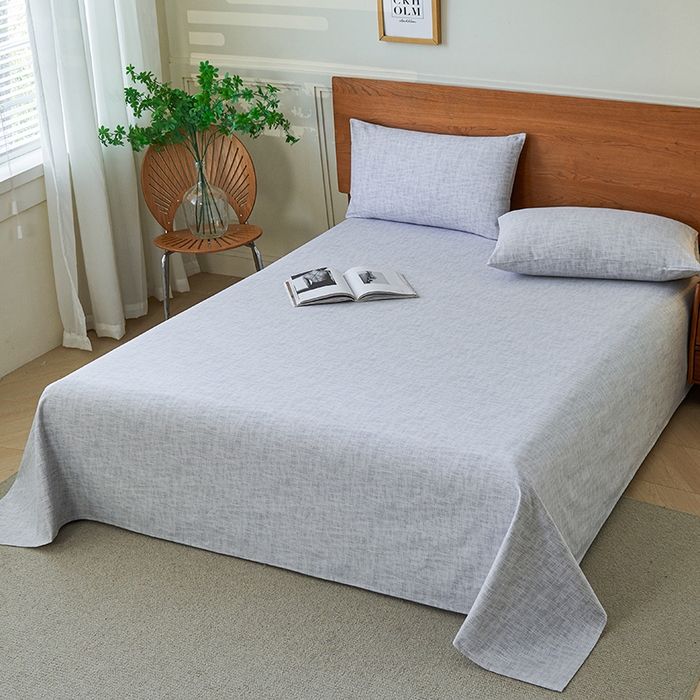 91家纺网 家纺一手货源 找家纺 义博家纺 2025新款纯棉老粗布床单 复古灰