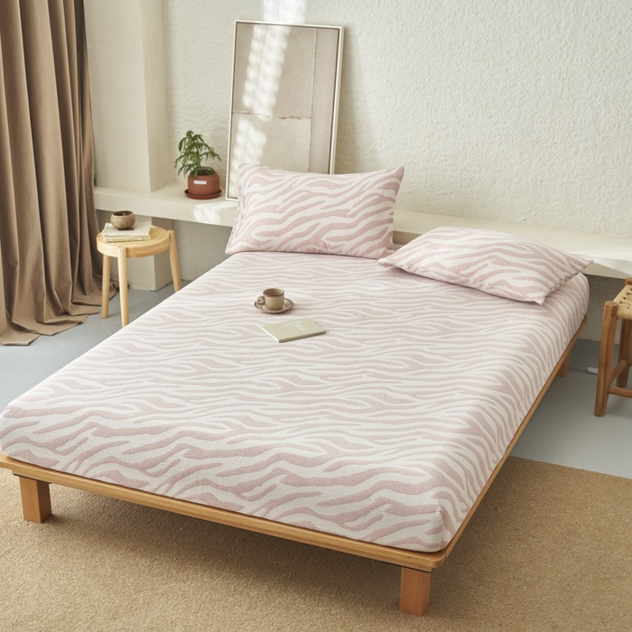 91家纺网 家纺一手货源 找家纺 （总）早晨家纺 2025新款三层纱纯棉提花床笠