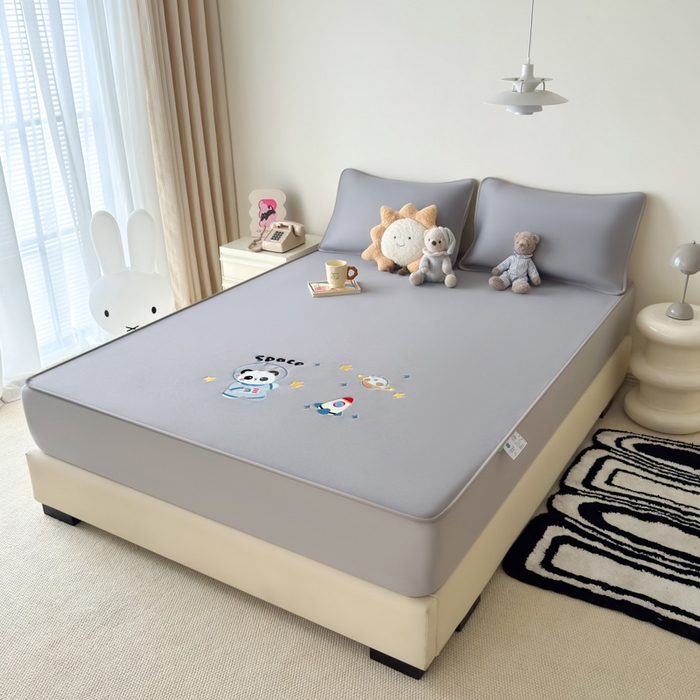 91家纺网 家纺一手货源 找家纺 九花鹿 2025新款凉感PE卡通冰丝席-床笠款 床笠款-宇航员