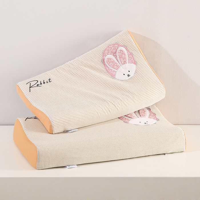 91家纺网 家纺一手货源 找家纺 贤内助家纺 2025新款全棉兔兔枕头枕头枕芯护肩枕保健枕 黄色 宽27*长55*高5cm/只