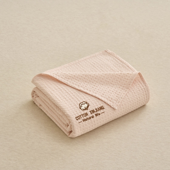 91家纺网 家纺一手货源 找家纺 早晨家纺 2025新款纯棉华夫格床单 纯棉华夫格床单-玉色