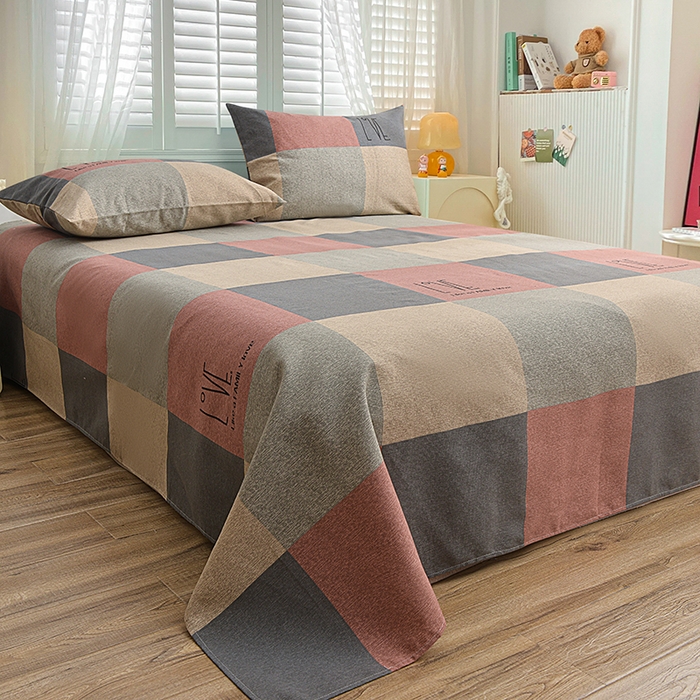 91家纺网 家纺一手货源 找家纺 （总）小雨家纺 2026新款原棉老粗布床单款凉席席子三件套