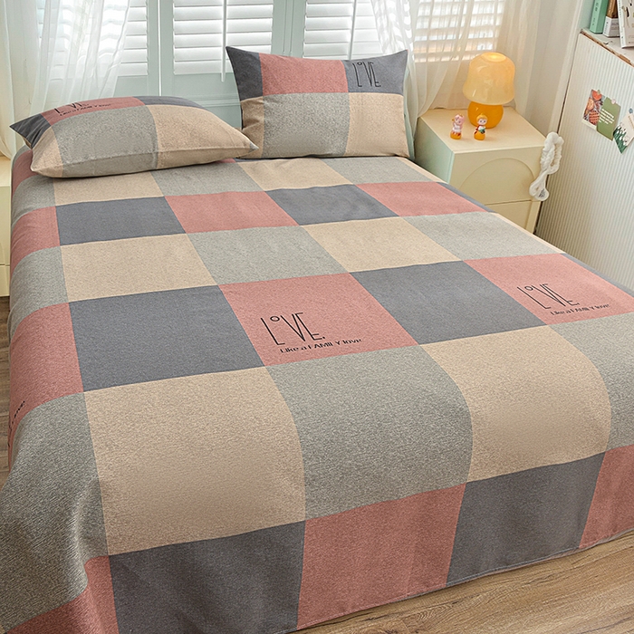 91家纺网 家纺一手货源 找家纺 （总）小雨家纺 2026新款原棉老粗布床单款凉席席子三件套