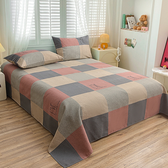 91家纺网 家纺一手货源 找家纺 （总）小雨家纺 2026新款原棉老粗布床单款凉席席子三件套