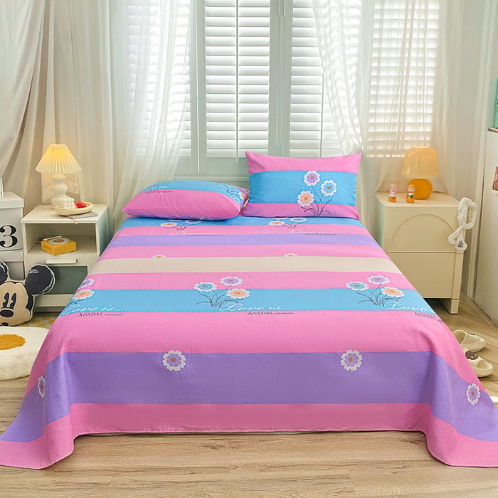 91家纺网 家纺一手货源 找家纺 （总）小雨家纺 2026新款原棉老粗布床单款凉席席子三件套