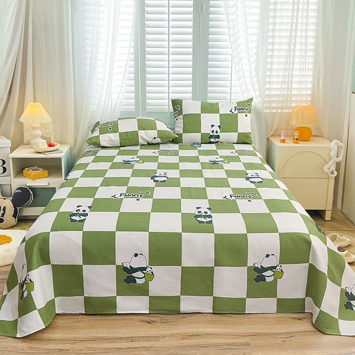 91家纺网 家纺一手货源 找家纺 （总）小雨家纺 2026新款原棉老粗布床单款凉席席子三件套