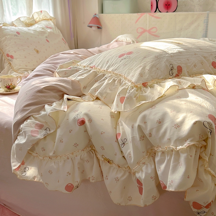 91家纺网 家纺一手货源 找家纺 （总）冕悠家纺 2025新款A类法式花边四件套超柔裸睡级床单被套三件套-风格二+微信提供买家秀