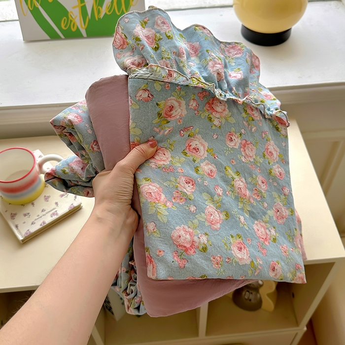 91家纺网 家纺一手货源 找家纺 （总）冕悠家纺 2025新款A类法式花边四件套超柔裸睡级床单被套三件套-风格二+微信提供买家秀