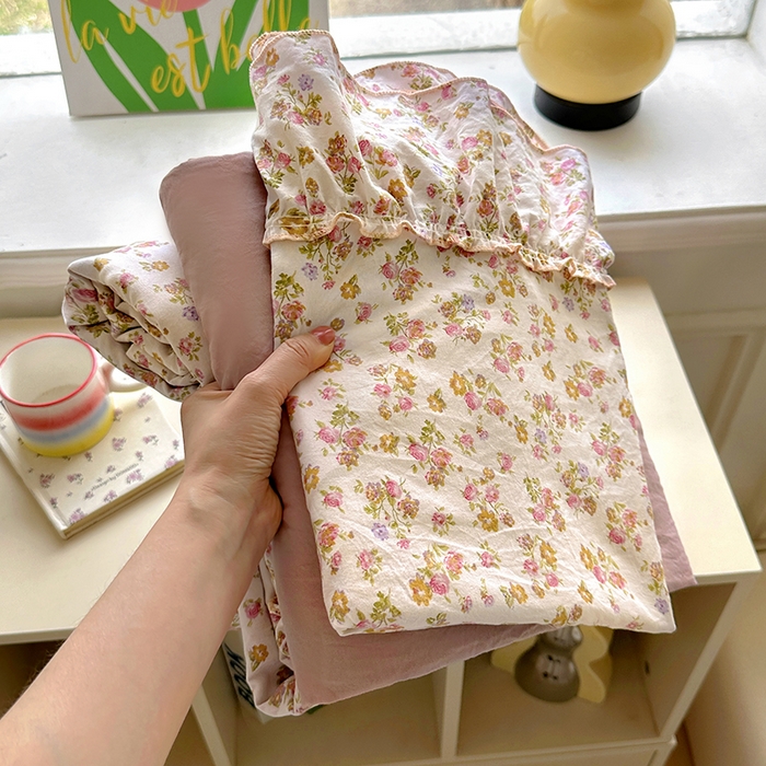 91家纺网 家纺一手货源 找家纺 （总）冕悠家纺 2025新款A类法式花边四件套超柔裸睡级床单被套三件套-风格二+微信提供买家秀