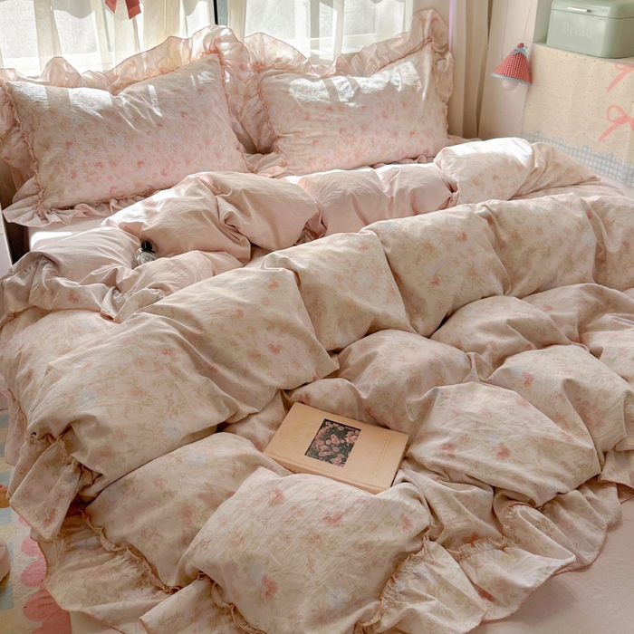 91家纺网 家纺一手货源 找家纺 冕悠家纺 2025新款A类法式花边四件套超柔裸睡级床单被套三件套-风格二+微信提供买家秀 漫禾