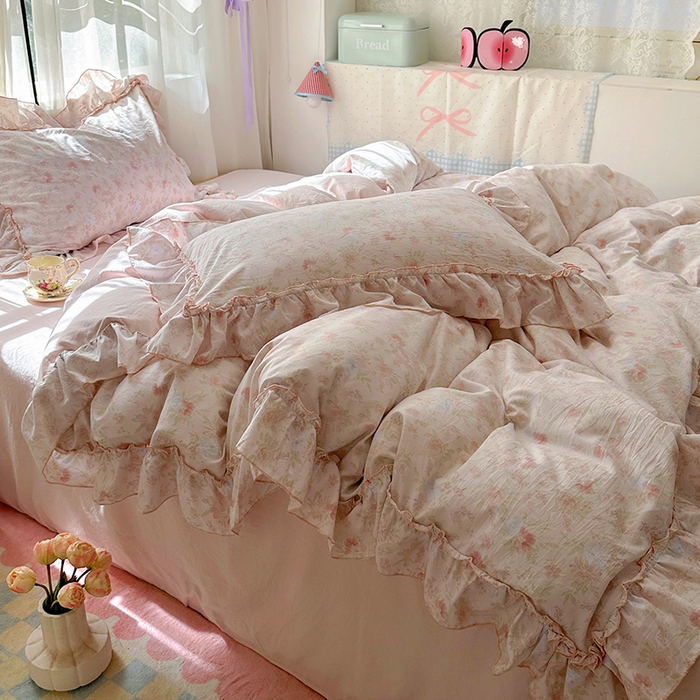 91家纺网 家纺一手货源 找家纺 冕悠家纺 2025新款A类法式花边四件套超柔裸睡级床单被套三件套-风格二+微信提供买家秀 漫禾