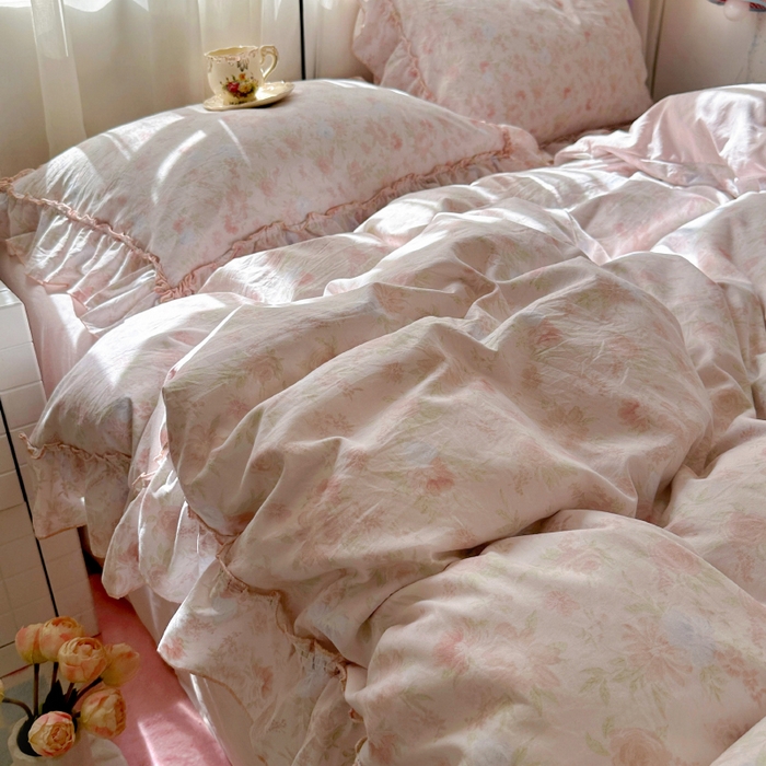 91家纺网 家纺一手货源 找家纺 冕悠家纺 2025新款A类法式花边四件套超柔裸睡级床单被套三件套-风格二+微信提供买家秀 漫禾