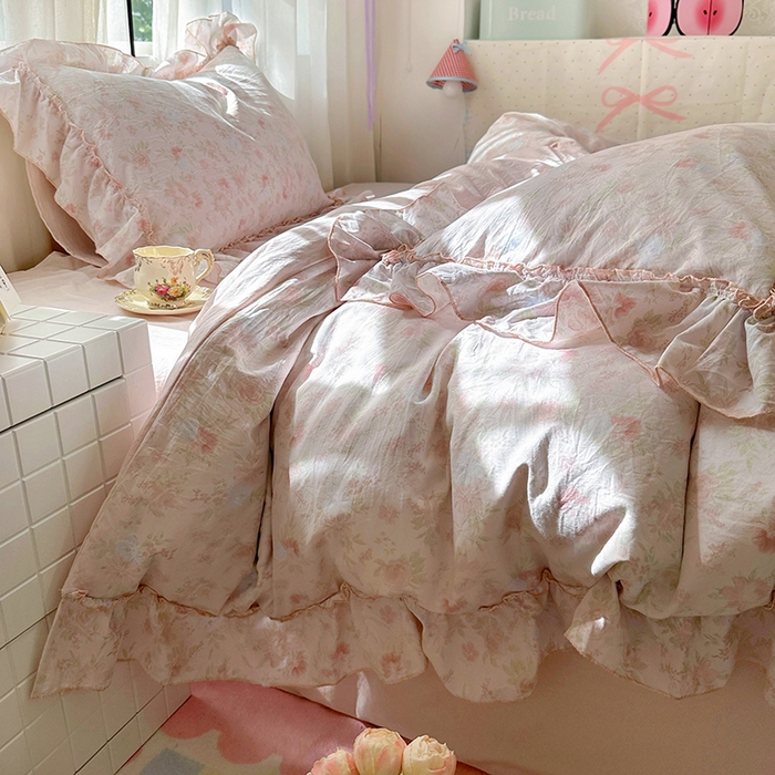 91家纺网 家纺一手货源 找家纺 冕悠家纺 2025新款A类法式花边四件套超柔裸睡级床单被套三件套-风格二+微信提供买家秀 漫禾