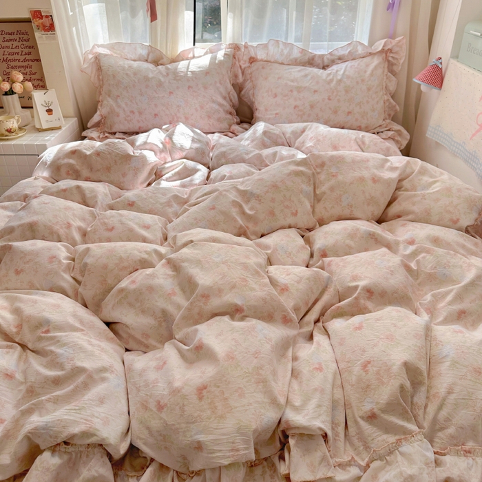 91家纺网 家纺一手货源 找家纺 冕悠家纺 2025新款A类法式花边四件套超柔裸睡级床单被套三件套-风格二+微信提供买家秀 漫禾